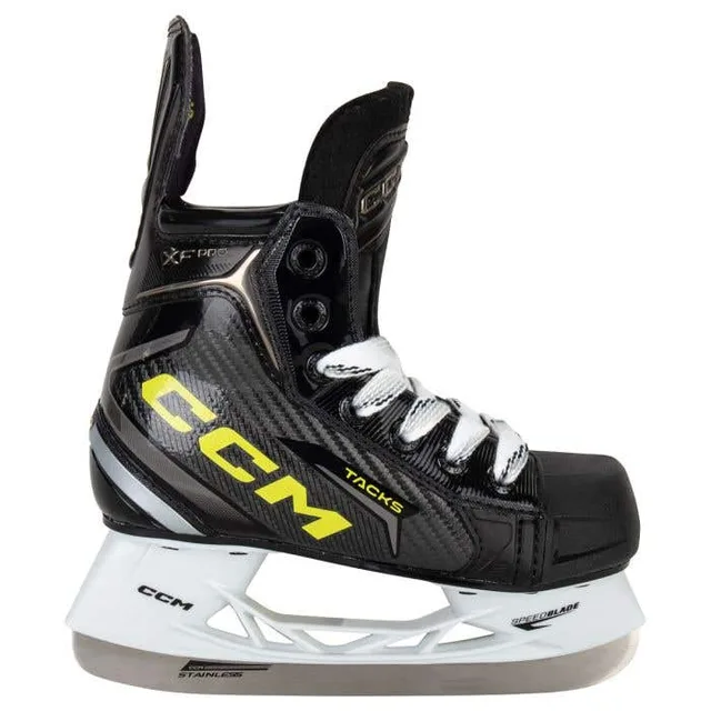 CCM Tacks XF PRO youth hockey skate -- product side view